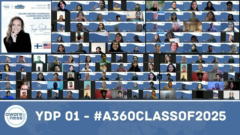 The virtual masterclass, hundreds of young leaders on screen